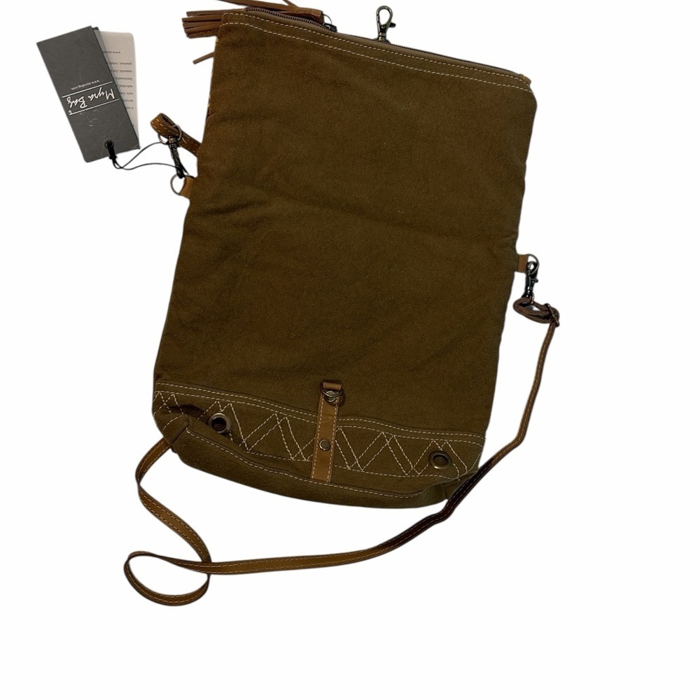Myra Bag Womens Talia Range Canvas Leather Tribal Crossbody Shoulder Purse - Picture 12 of 14